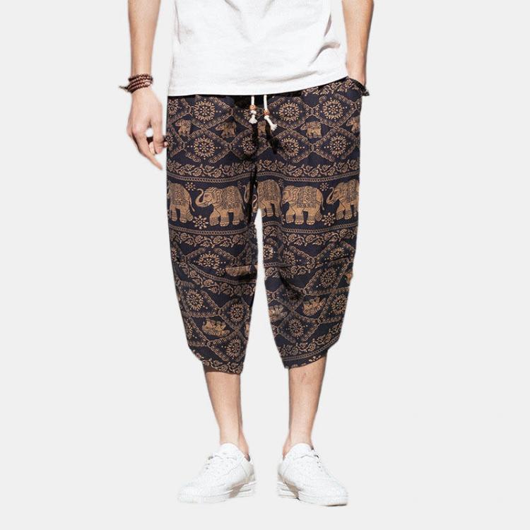 shopping מכנסיים Mens Vintage Chinese Style Casual Baggy Pants