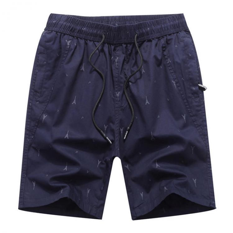 shopping מכנסיים Mens Casual Printed Elastic Waist Drawstring Sport Knee Length Board Shorts