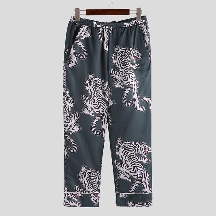 shopping מכנסיים Mens Tiger Printed Comfy Long Trousers Casual Pants