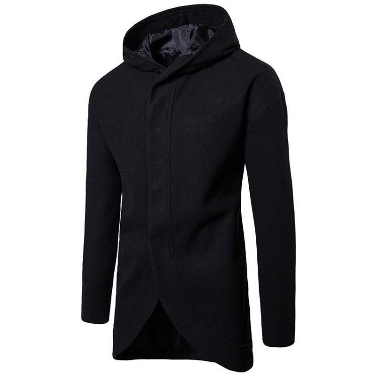 shopping מעילים וג׳קטים Mens Business Hooded Single Breasted Casual Mid Long Trench Coats