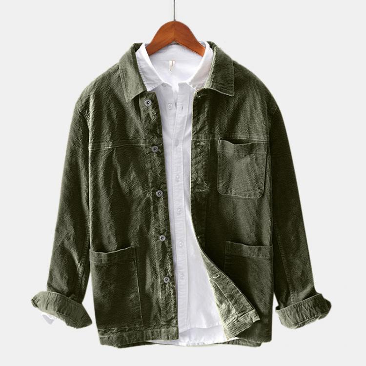 shopping מעילים וג׳קטים Mens Corduroy Vintage Multi Practical Pockets Warm Long Sleeve Casual Jacket