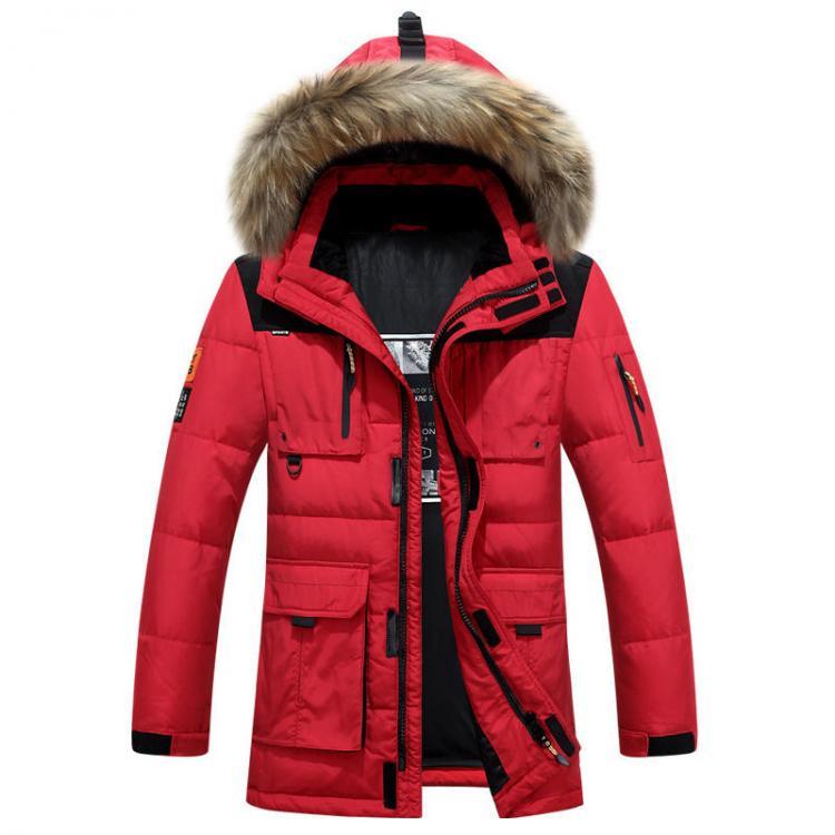 shopping מעילים וג׳קטים Mens Winter Thick Warm Windproof Down Jacket Outdoor Parka