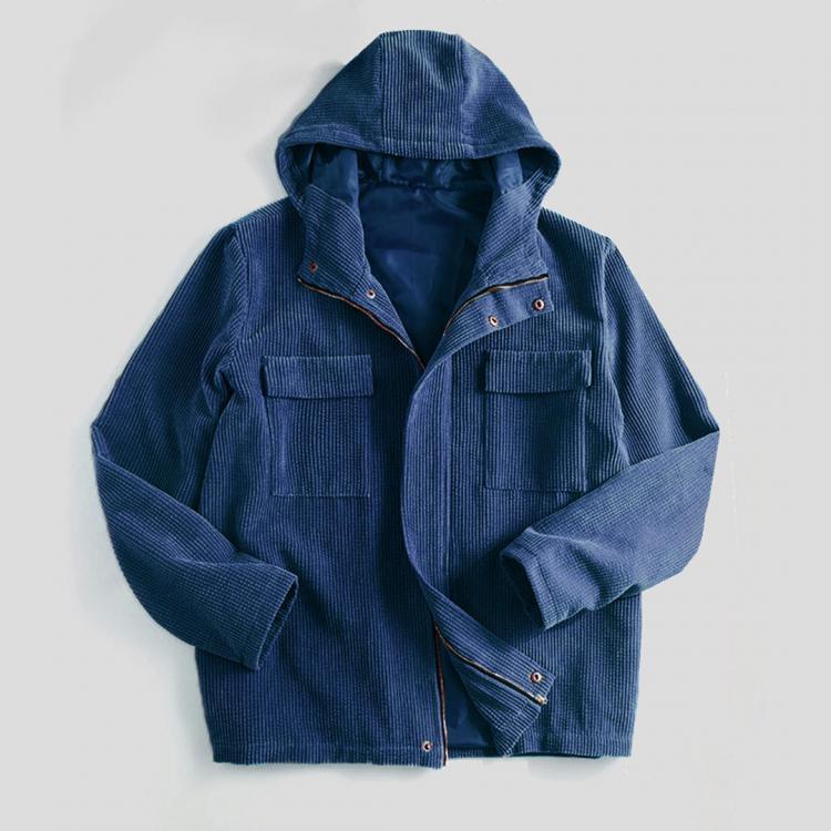 shopping מעילים וג׳קטים Mens Vintage Corduroy Hooded Practical Pockets Long Sleeve Casual Jacket