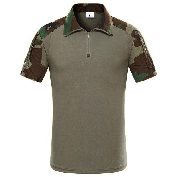 shopping בגדי ספורט Outdoor Bionic Multicolor Camouflage Tactics T-shirts Men's Quick Drying Lapel  Casual Sports Tops