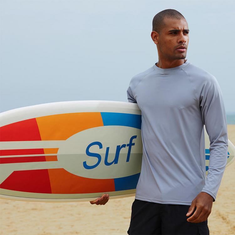 shopping בגדי ספורט Mens Summer Beach Long Sleeve Breathable Surfing Swimwear Tops