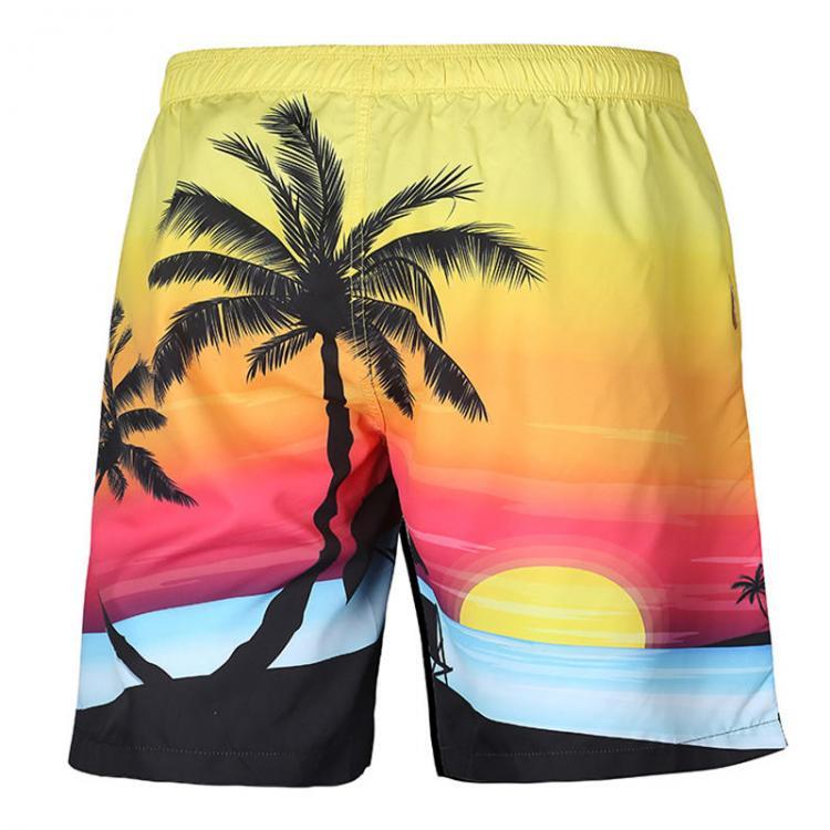 shopping בגדי ים S52513 Beach Shorts Board Shorts 3D Coconut Tree Sunset Printing Fast Drying Waterproof Elasticity