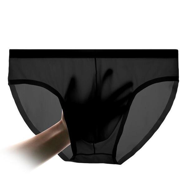 shopping הלבשה תחתונה Mens Breathable Ice Silk Seamless Briefs Transparent Thin Mid Rise Casual Underwear