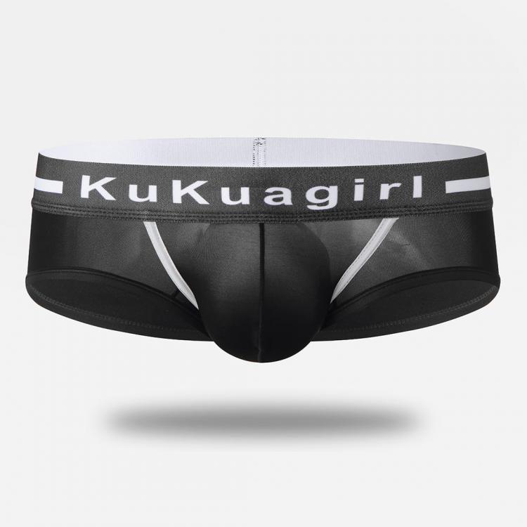 shopping הלבשה תחתונה Mens See Through Briefs Ice Silk Breathable Striped Belt Black Waistband Underwear