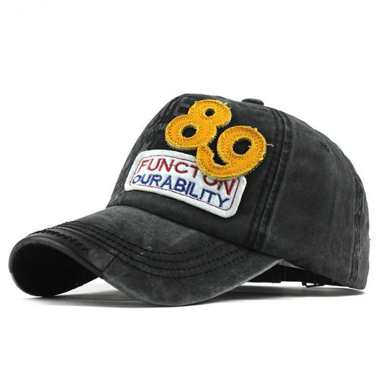 shopping אקססורייז Unisex Digital Letter Embroidered Cap Washable Distressed Baseball Cap Breathable Cotton Sun Curved Cap