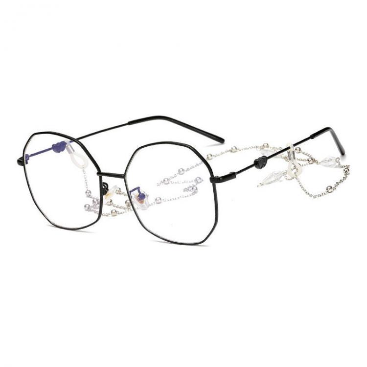 shopping אקססורייז Universal Men Women Ultra-Light Large Frame Optical Glasses with Hanging Chain