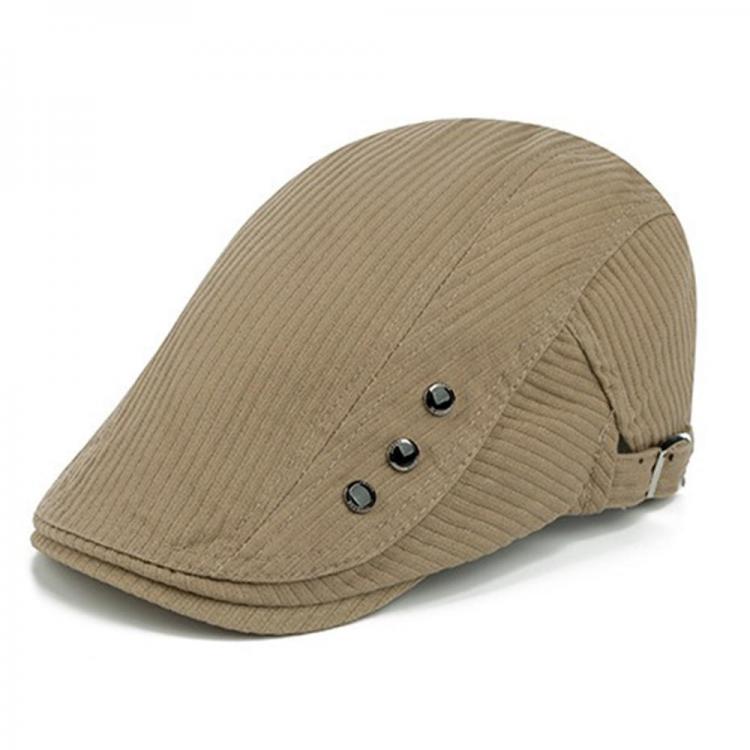 shopping אקססורייז Men Cotton Button Double-Sided Adjustable Painter Beret Hat Newsboy Flat Caps