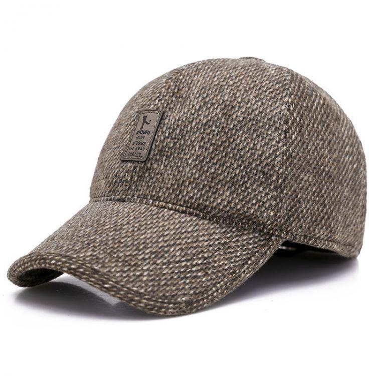 shopping אקססורייז Men Women Outdoor Earmuffs Baseball Cap Middle-aged Adjustable Linen Thickening Warm Peaked Hat
