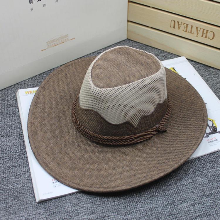 shopping אקססורייז Men Women Outdoor Mesh Breathable Cowboy Hat Travel Sunshade Visor Hat