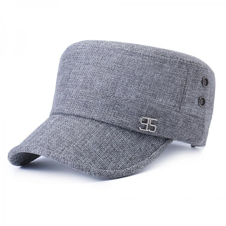shopping אקססורייז Men Simple Vogue Linen Solid Color Flat Hats Sunshade Casual Outdoors Adjustable Caps