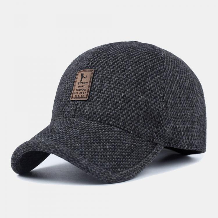 shopping אקססורייז Men Winter Woolen Warm Cap Earmuffs Baseball Cap Hidden