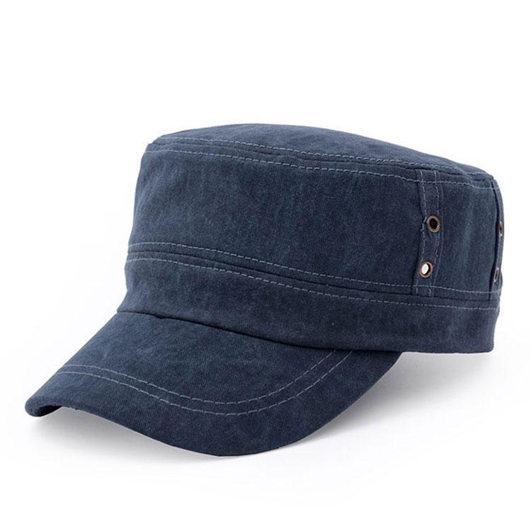 shopping אקססורייז Men Cotton Flat Vintage Washed Cap Air Hole Stitching Retro Polo Baseball Hat Adjustable