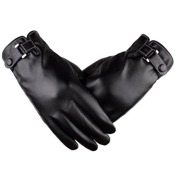 shopping אקססורייז Mens Warm Thick Windproof Touch Screen Man-made Leather Cycling Ski Gloves