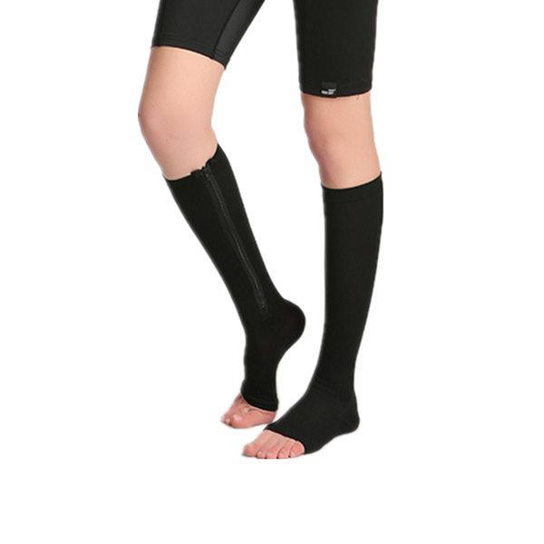 shopping אקססורייז 1 Pair Zip Sox Compression Socks Zipper Leg Support Knee Stockings Open Toe