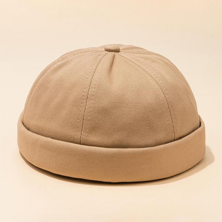 shopping אקססורייז Mens Adjustable Breathable Solid French Brimless Hats Vogue Retro Skullcap Letter  Sailor Cap