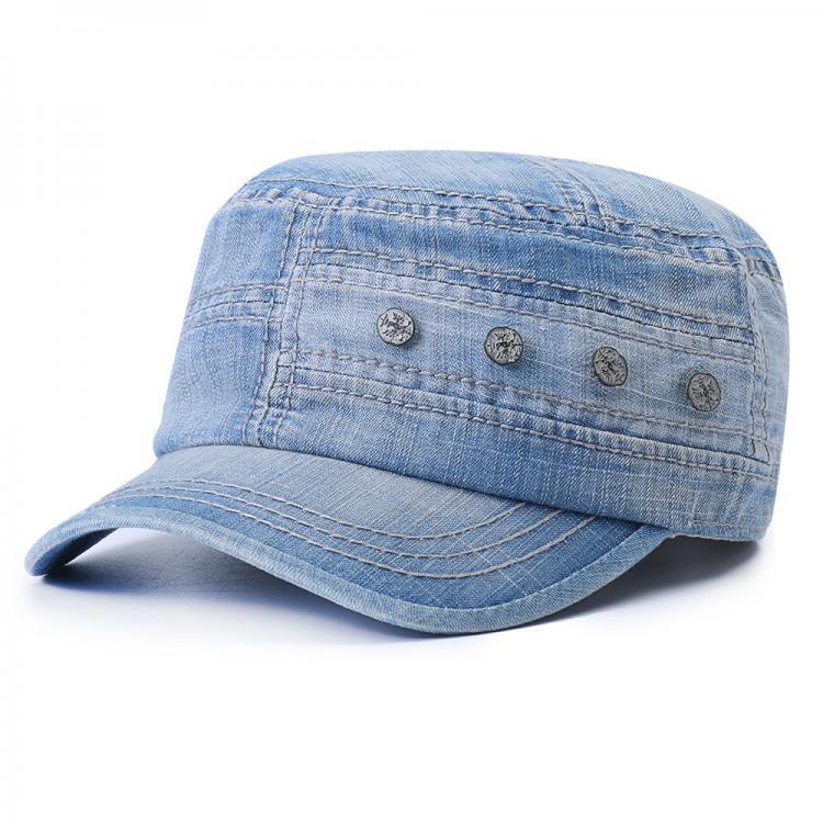 shopping אקססורייז Mens Womens Adjustable Cotton Flat Hats Outdoor Sunscreen Military Army Peaked Dad Cap Top Hat