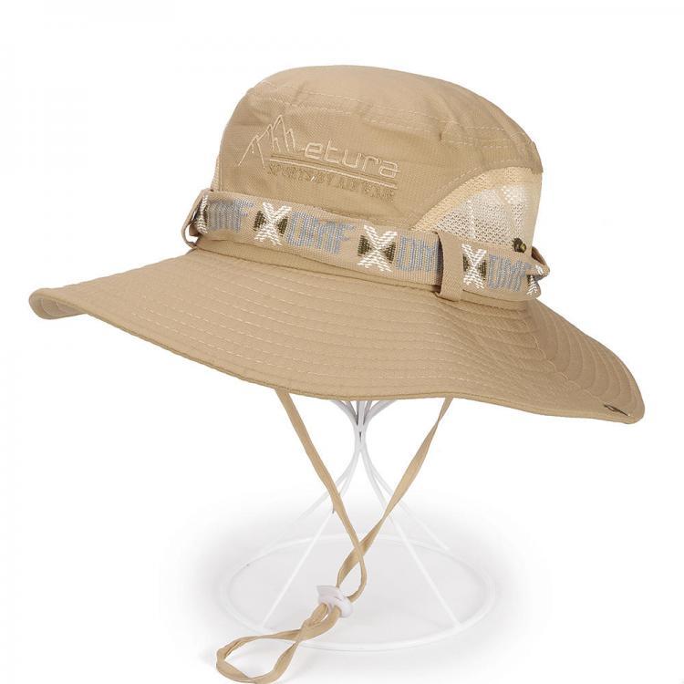 shopping אקססורייז Men Breathable Cotton Wide Brimmed Bucket Hat Outdoor UV Resistence Fisherman Cap