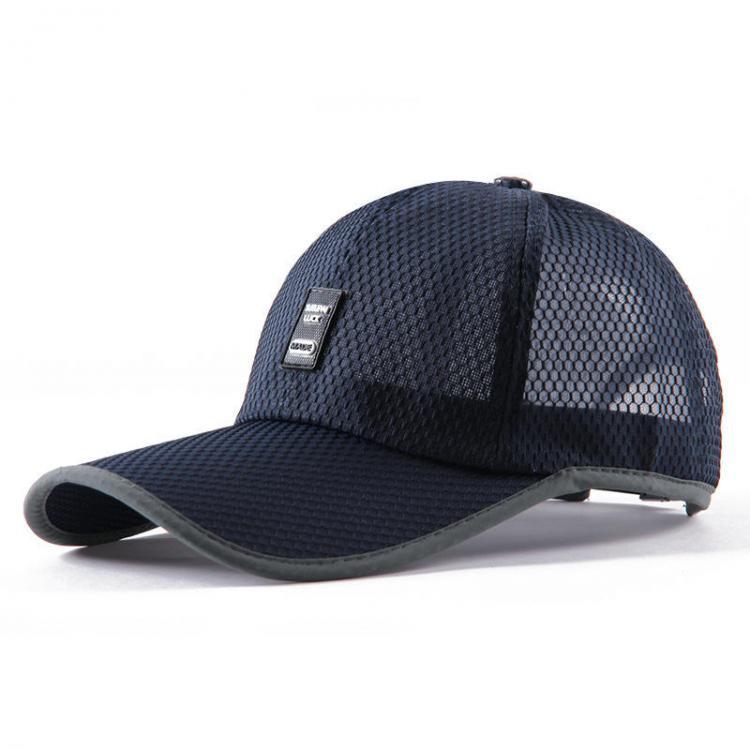 shopping אקססורייז Men's Sunshade Casual Mesh Cap Thin Breathable Baseball Cap Summer Outdoor Fishing Long Sun Hat