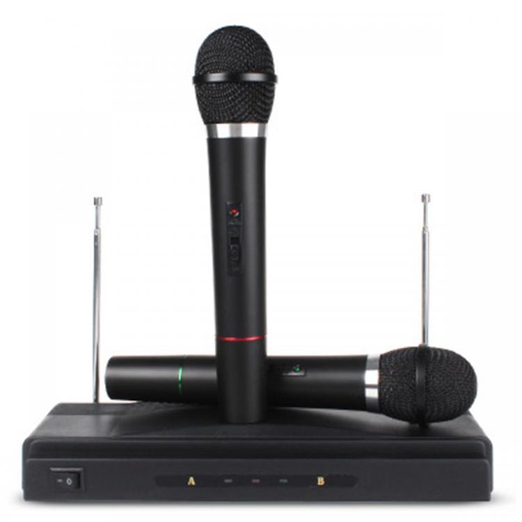 shopping טלווזיות ומערכות שמע לבית Karaoke Wireless Microphone System KTV Dual Handheld Mic Cordless Receiver