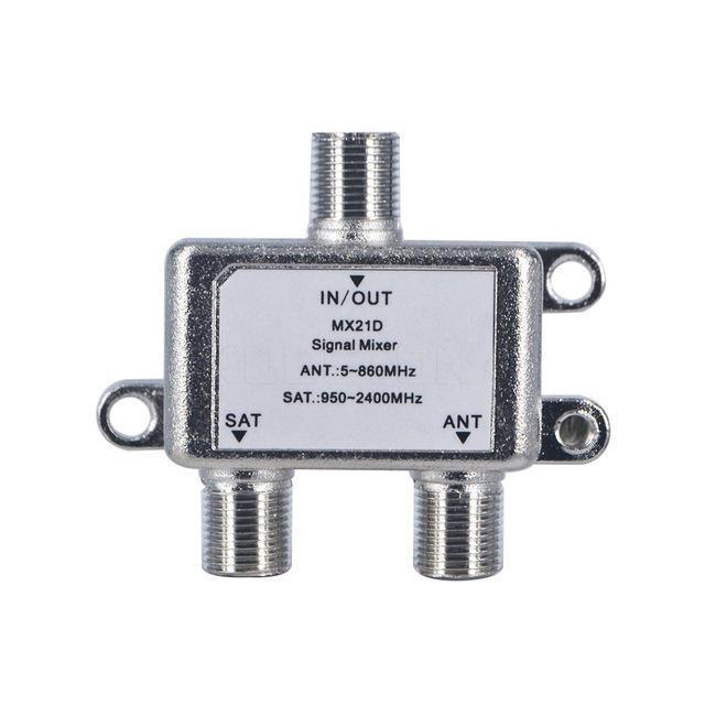 shopping טלווזיות ומערכות שמע לבית Jasen MX21D 2 In 1 Dual Use 2 Way TV Signal Satellite Coaxial Diplexer Combiner Splitter Switch