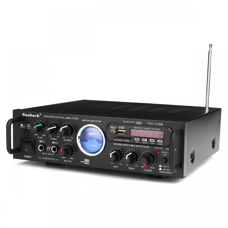 shopping טלווזיות ומערכות שמע לבית Sunbuck TAV-339B 110V bluetooth 600w Karaoke Power Stero Amplifier With VU Meter FM 2 Ch USB SD