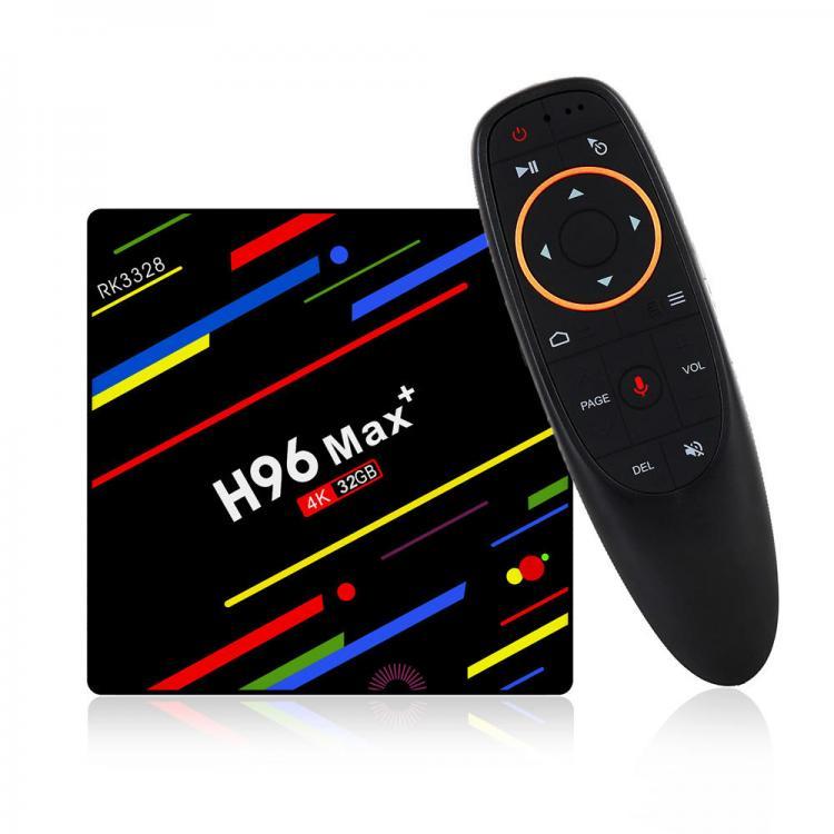 shopping טלווזיות ומערכות שמע לבית H96 Max Plus RK3328 4G/32G Android 8.1 USB3.0 Voice Control TV Box Support HD Netflix 4K Youtube
