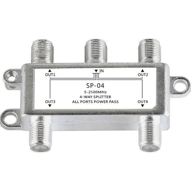 shopping טלווזיות ומערכות שמע לבית Jasen SP04 Satellite 4 Way Coax Cable Splitter Bi-Directional MoCA Connector Designed for SATV/CATV