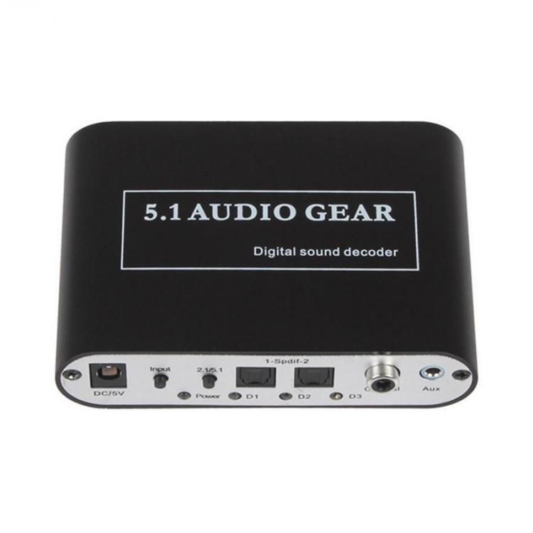 shopping טלווזיות ומערכות שמע לבית Digital Audio Decoder 5.1 Audio Gear DTS/AC-3/6CH Audio Converter LPCM To 5.1 Analog Output 2.1