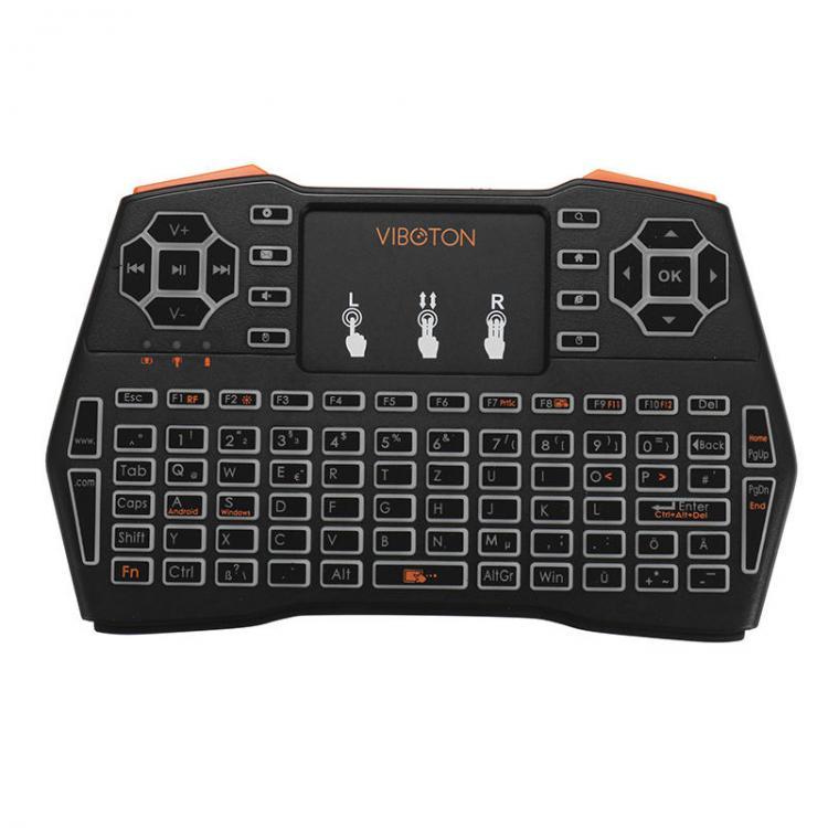shopping טלווזיות ומערכות שמע לבית VIBOTON I8 Plus White Backlit German Version 2.4G Wireless Mini Keyboard Touchpad Air Mouse