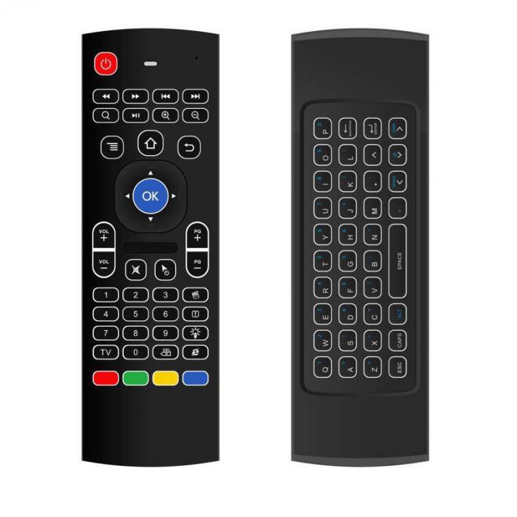 shopping טלווזיות ומערכות שמע לבית MX3 White Backlit Wireless 2.4G Six Axis Gyroscope Keyboard Remote Control Air Mouse IR Learning