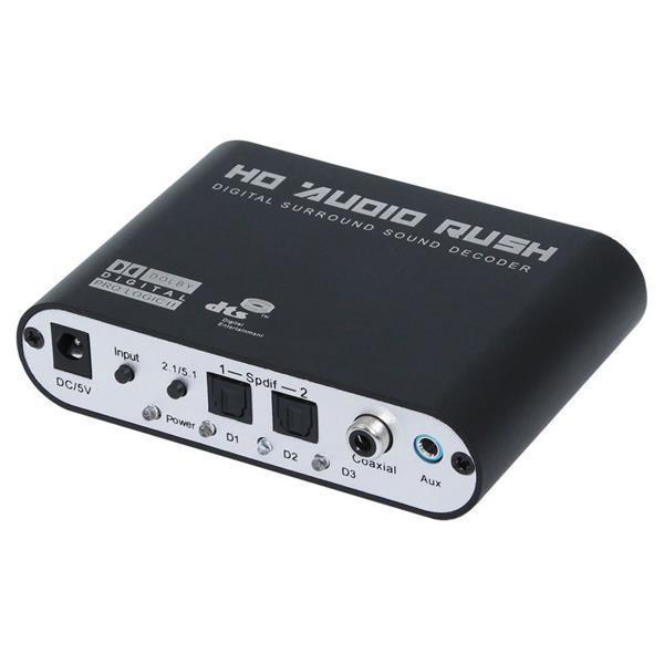 shopping טלווזיות ומערכות שמע לבית Digital to Analog AC3 Optical to Stereo Surround HD 5.1 Audio Decoder 2 SPDIF Ports HD Audio Rush
