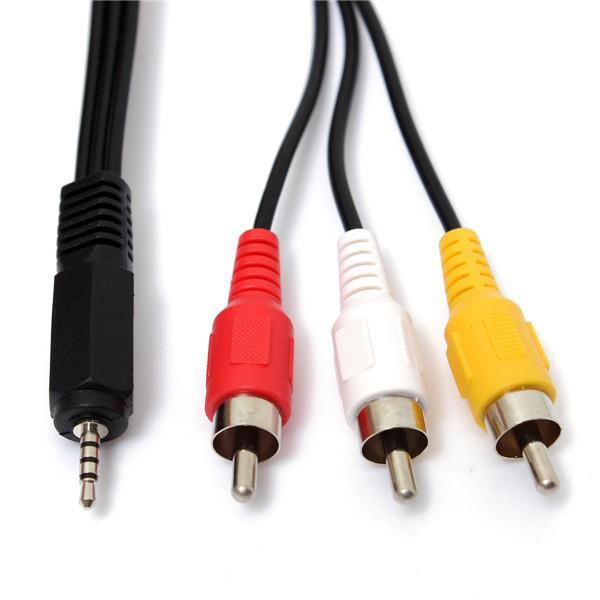 shopping טלווזיות ומערכות שמע לבית 5ft/1.5m 2.5mm Jack Male Plug To 3 RCA Male Phono Audio Video AV Out Cable