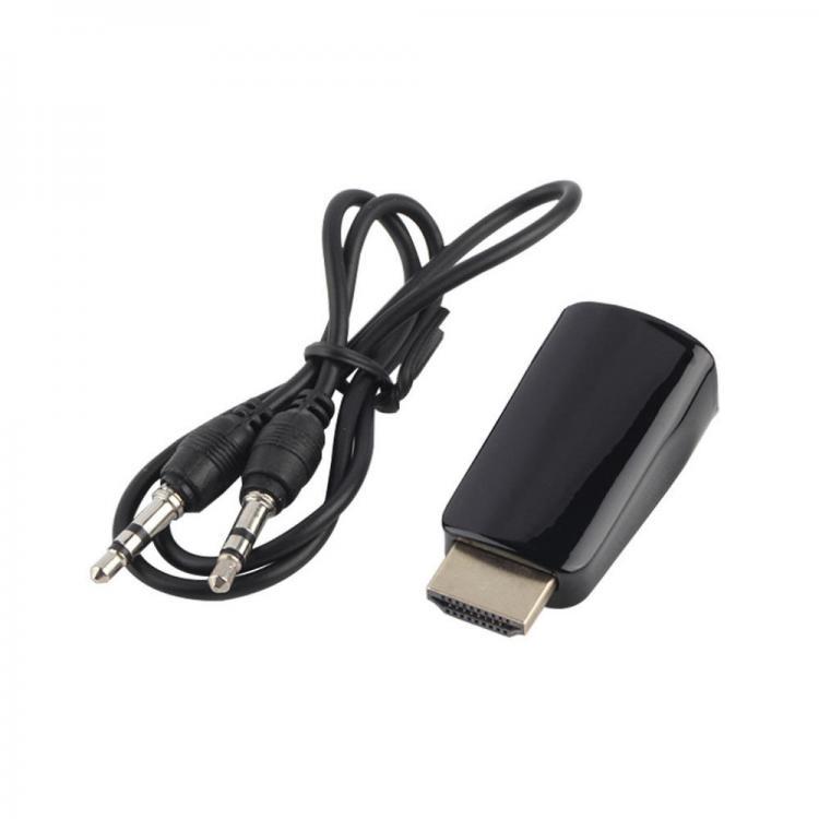 shopping טלווזיות ומערכות שמע לבית HD Male to VGA Female with Audio Cable Adaptor Converter