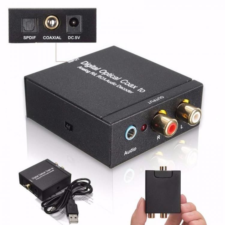 shopping טלווזיות ומערכות שמע לבית NK-Y2 Digital SPDIF Optical Coax to Analog RCA R/L DTS2.1/5.1 Audio Converter Decoder