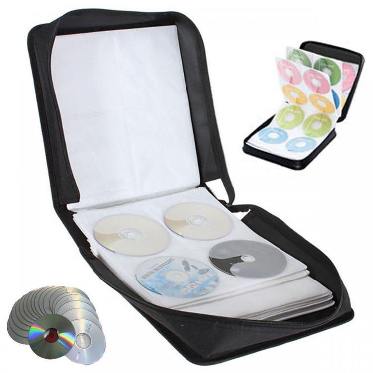 shopping טלווזיות ומערכות שמע לבית 288 Disc CD DVD Box Storage Case Carry Bag Binder Book Sleeves Rack Holder