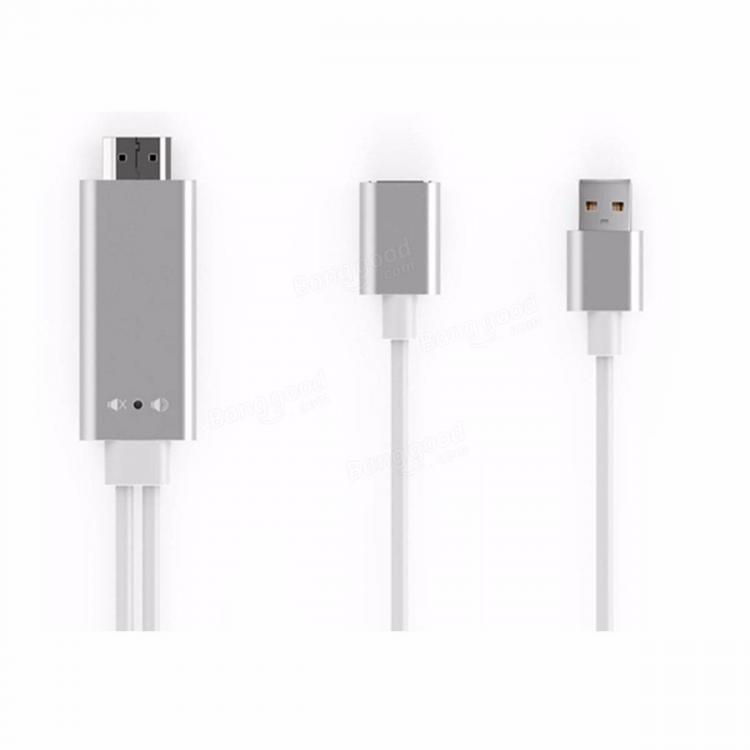 shopping טלווזיות ומערכות שמע לבית 3 In 1 HDMI 1080P HD Cable Dongle Lightning/USB/TYPE-C Adapter For Android IOS