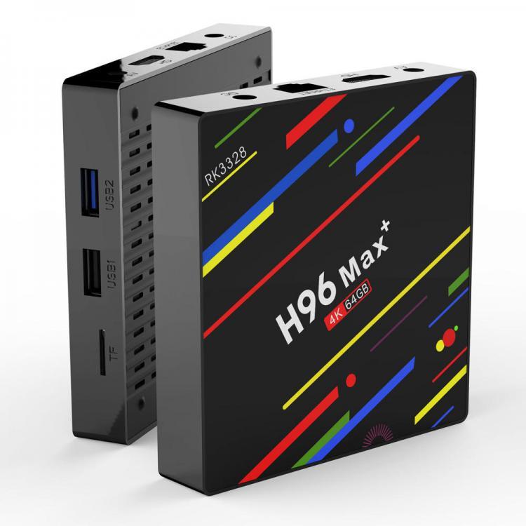 shopping טלווזיות ומערכות שמע לבית H96 Max Plus RK3328 4GB RAM 64GB ROM Android 8.1 USB3.0 5G WIFI TV Box Support HD Netflix 4K Youtube