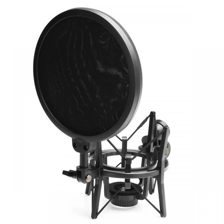 shopping נגנים Microphone Suspension Boom Scissor Arm Stand Shock Mount for Studio Live Broadcast