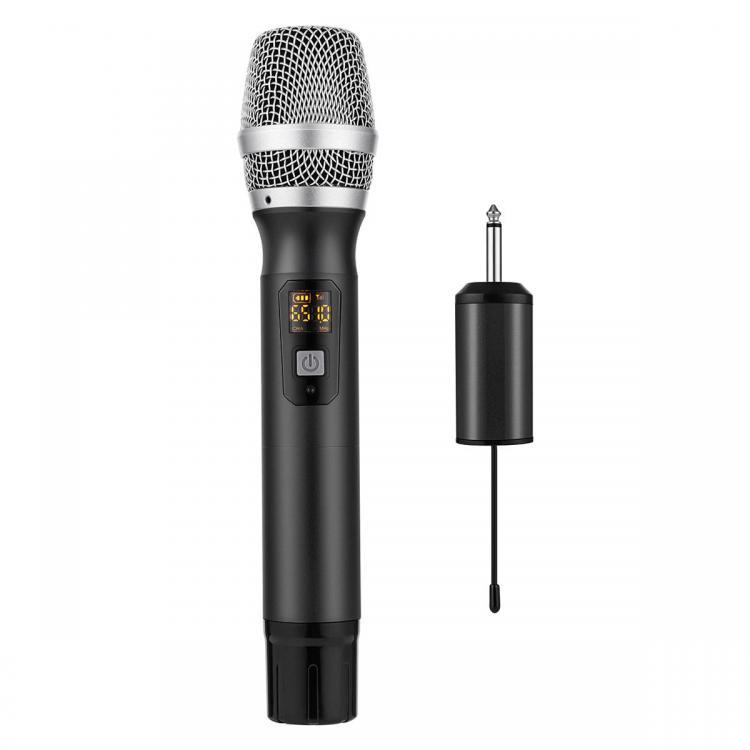 shopping נגנים UHF 25 Channels Auto Wireless Dynamic Microphone with Receiver for Amplifier Mixer Speaker Desktop Bus Audio KTV