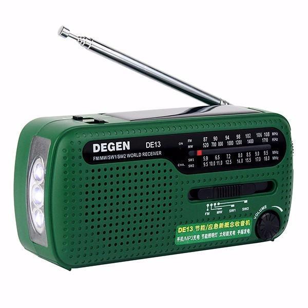 shopping נגנים Degen DE13 Portable FM MW SW Manual Cranking Dynamo World Receiver Radio Recorder