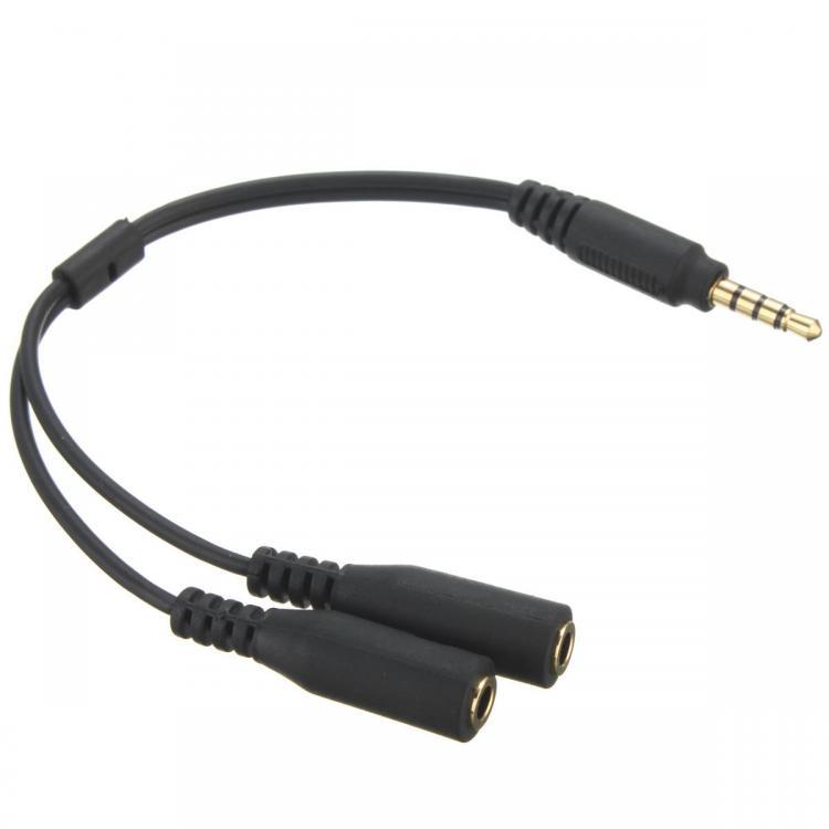 shopping נגנים 3.5MM 1 Male To 2 Dual Female Earphone Microphone Y Splitter Audio Cable Adapter