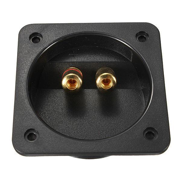 shopping נגנים Square Recessed Speaker Junction Box With Gold Binding Posts