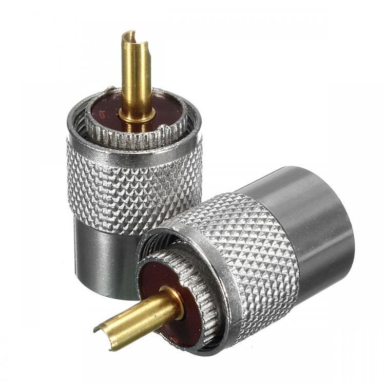 shopping נגנים 2Pcs Metal UHF PL-259 Male Solder RF Connector Plug For RG8 Coaxial Cable Connector