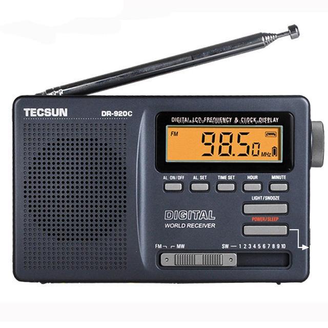 shopping נגנים Tecsun DR-920C FM MW SW 12 Band Digital Clock Alarm Radio Receiver