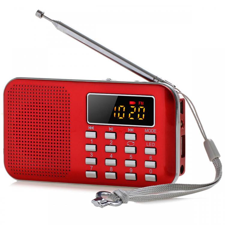 shopping נגנים L-218AM FM AM Radio Digital LCD Supper Bass Mini Speaker AUX USB TF LED Light