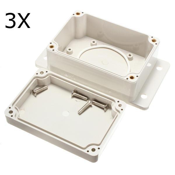 shopping גאדג׳טים 3Pcs White Plastic Waterproof Electronic Case PCB Box 100x68x50mm